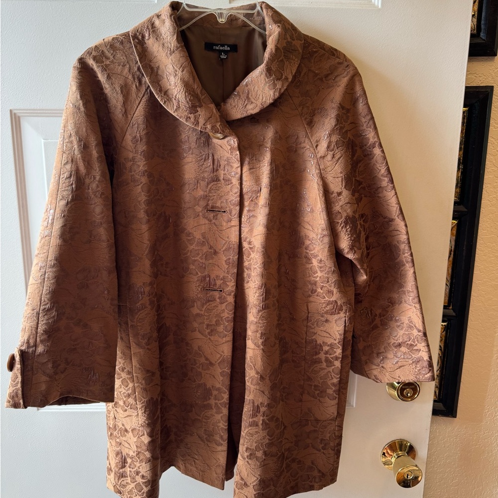 Rafaella Copper Floral Brocade Coat
